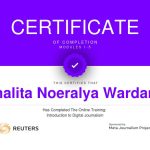 Sertifikasi Digital Journalism dari Kantor Berita Internasional Reuters telah Diselesaikan oleh Mahasiswa FIKOM Jayabaya