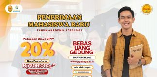 Penerimaan Mahasiswa Baru Jayabaya Bulan Juli 2026, Dapatkan Potongan SPP 20%